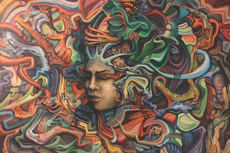 Selfishness" by selfish old me, oil on canvas, 2020